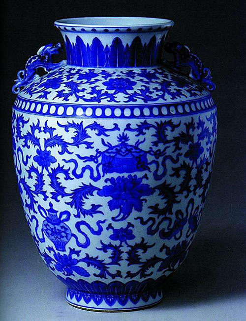 景德鎮(zhèn)青花陶瓷泡菜壇子梅花圖